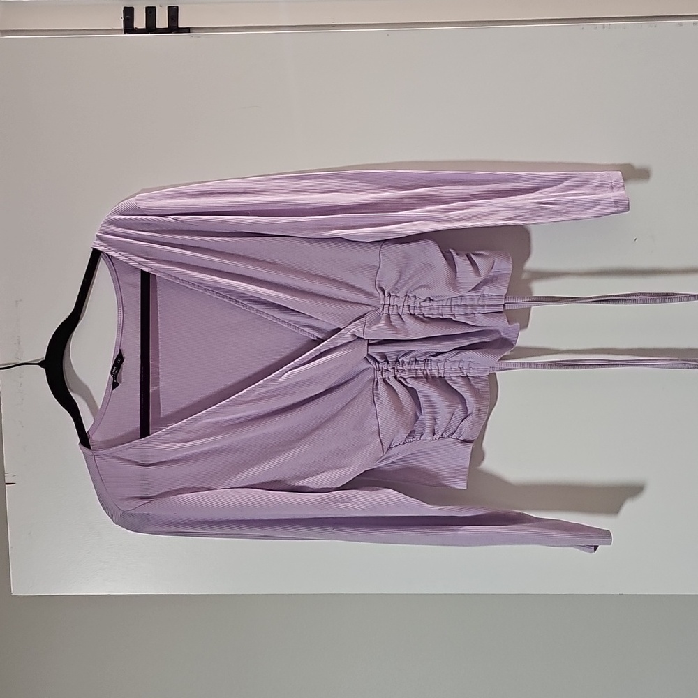 SHEIN Lavender Ruched Crop Top
